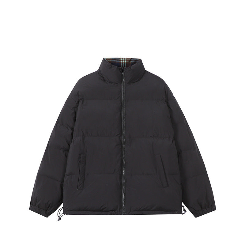Unisex Boxy-Short Parka with quilted insulation, drawstring hem and plaid lined collar Mune Fashion