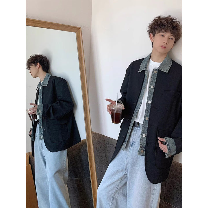 Men's Oversized Blazer Jacket with Flap Pockets Mune Fashion