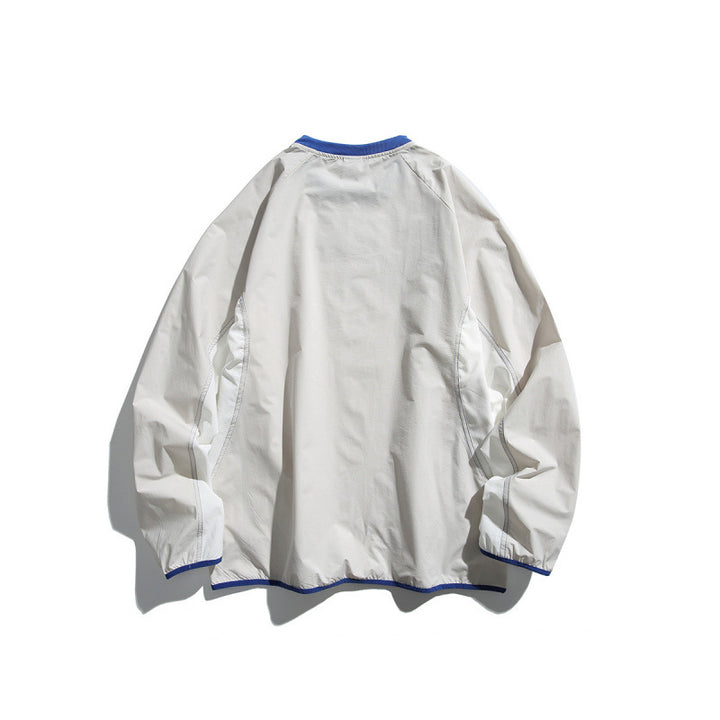 Unisex Lightweight technical oversized sweater with round neckline, zippered pockets, and contrasting finishes Mune Fashion