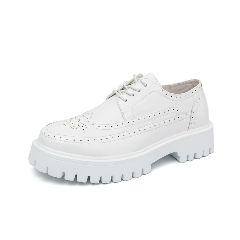 Women’s Platform Brogue Derby with distinctive profile sole and patent leather look Mune Fashion