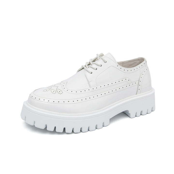 Women’s Platform Brogue Derby with distinctive profile sole and patent leather look Mune Fashion