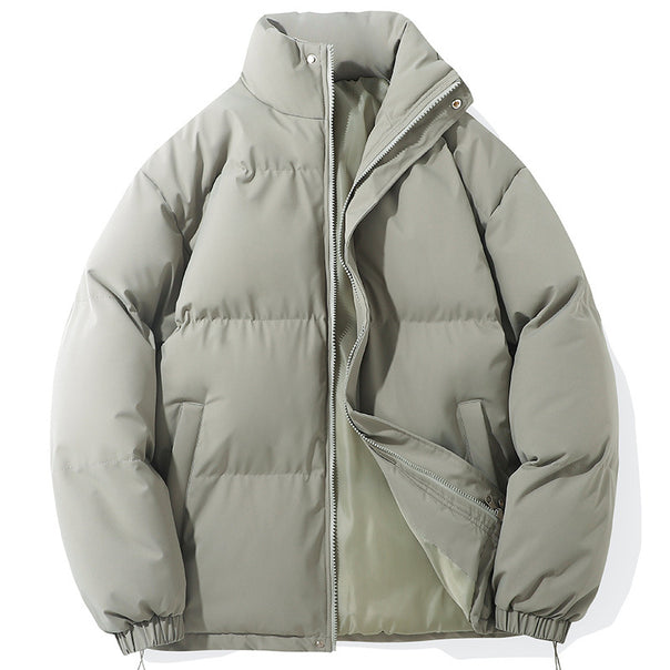 Men's warming puffer jacket with high stand-up collar, concealed two-way zipper and elastic cuffs Mune Fashion