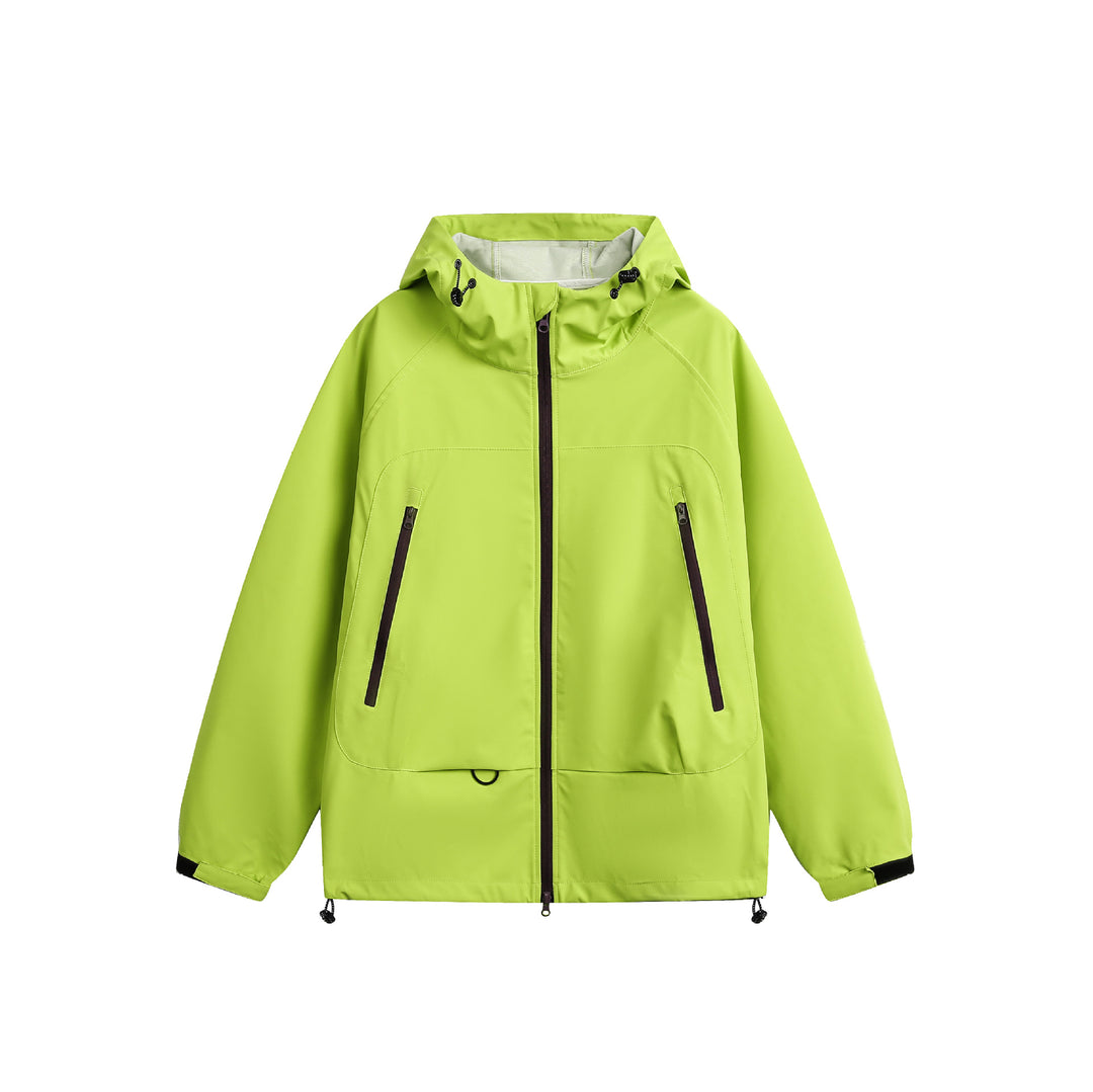 Women's Waterproof Softshell Rain Jacket with Hood, Adjustable Hem and Contrasting Zippers Mune Fashion