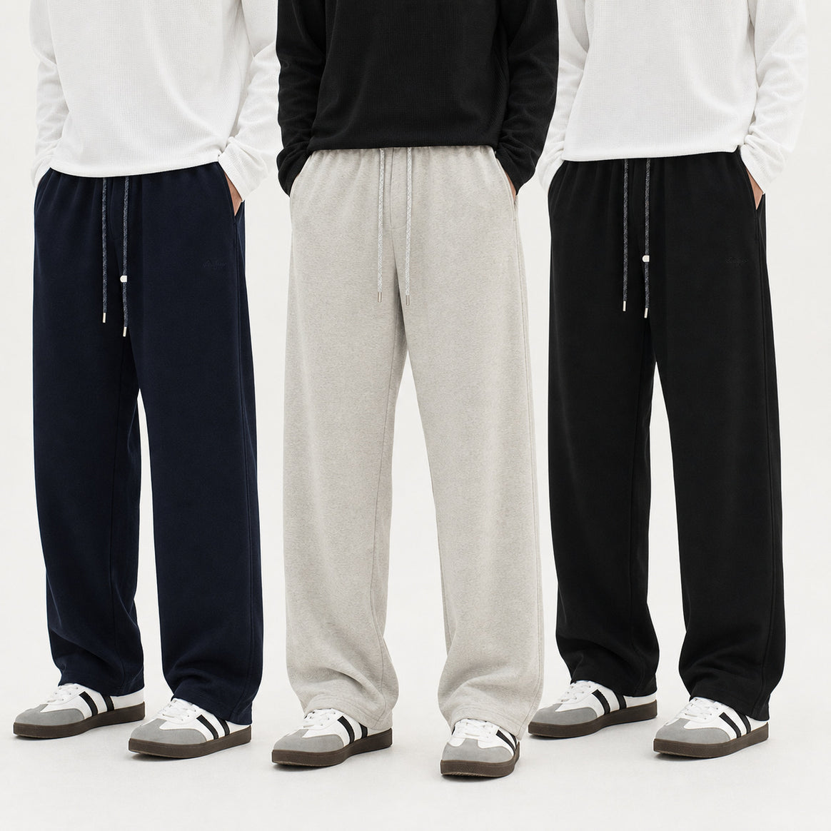 Unisex cotton joggers with wide leg and drawstring Mune Fashion