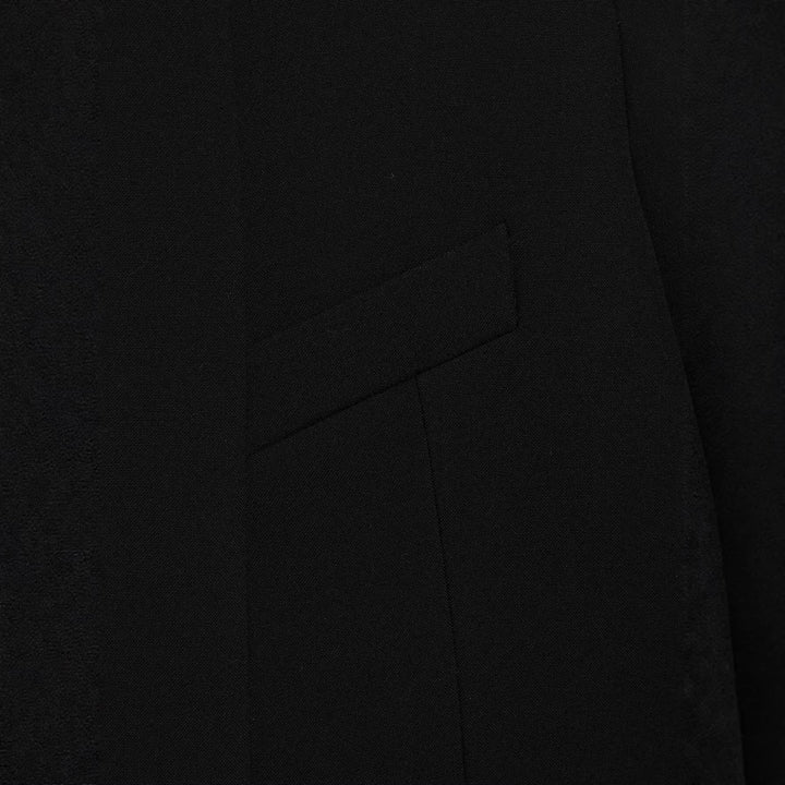 Women's Short Boxy Cape Jacket with Stand Collar, Concealed Button Placket and Flap Pocket Mune Fashion