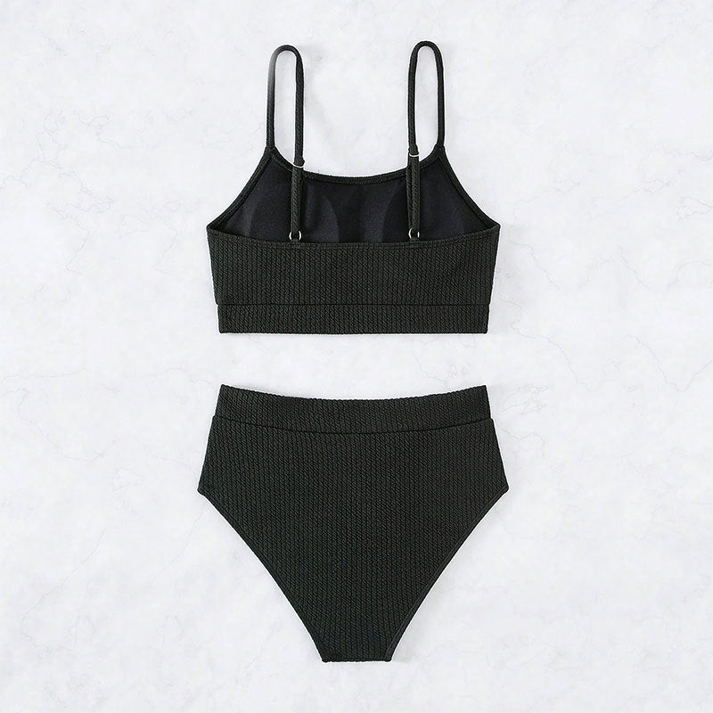 Women Cropped Top and High-Cut Bikini Bottom Mune Fashion