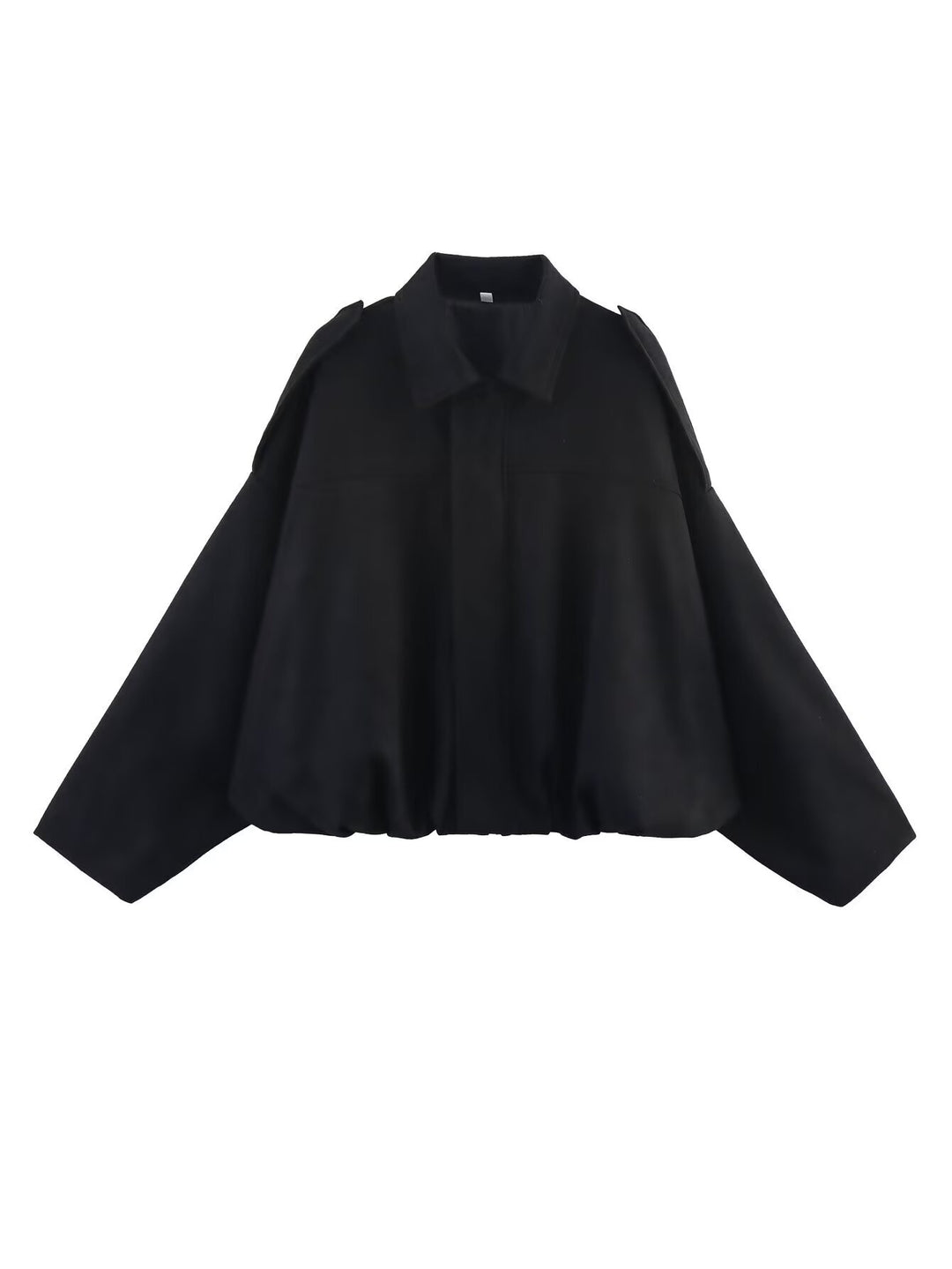 Women’s Oversized Cropped Jacket with Balloon Hem and Shoulder Cutouts Mune Fashion