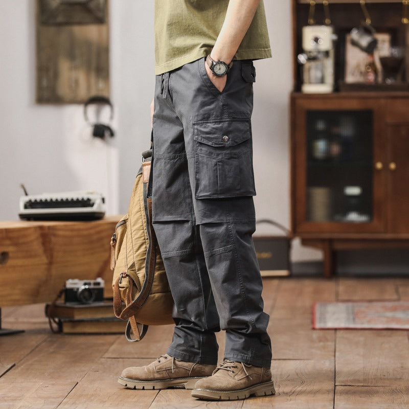 Men's Technical Cargo Pants with Straight Cut, Reinforced Knees & Multiple Pockets Mune Fashion