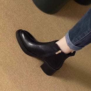 Ladies Elegant and Comfortable Ankle Boots with Zipper Mune Fashion