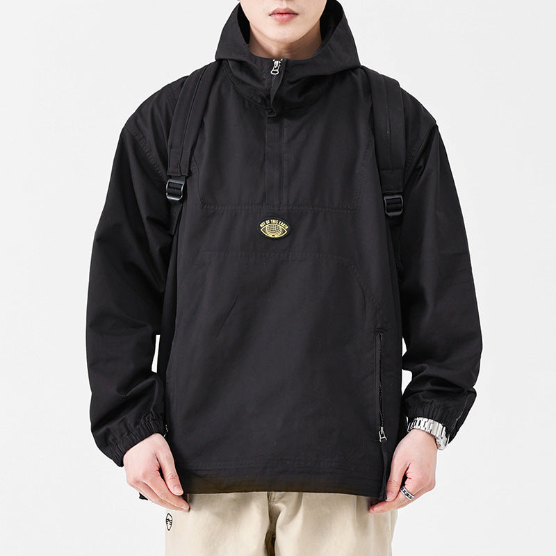 Men's Hooded Anorak Pullover Jacket in Oversize Utility Style Mune Fashion