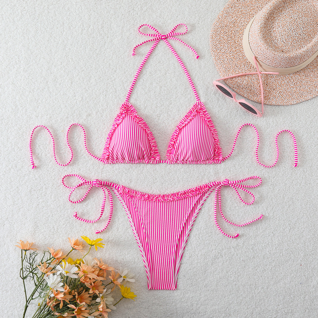 Women Triangle Bikini with casual tie straps Mune Fashion