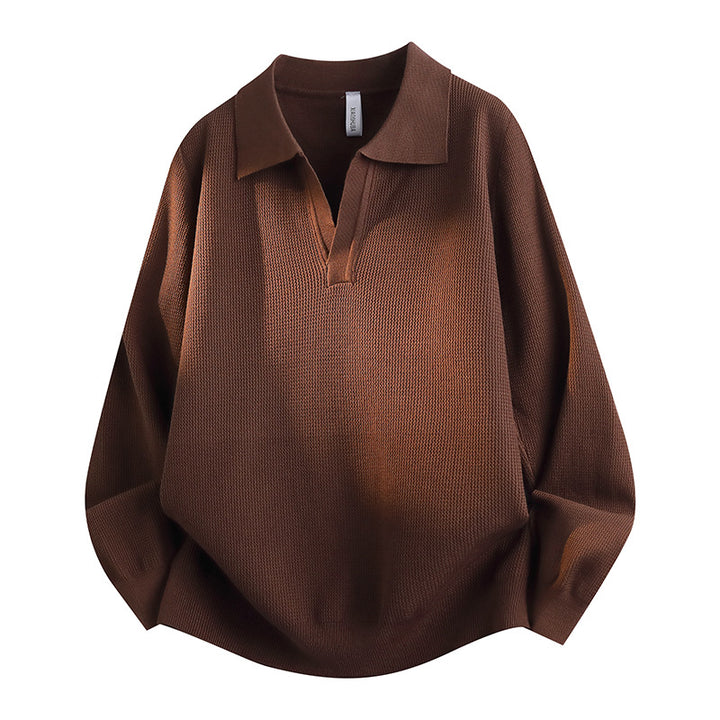 Ladies Casual Sweater with V-Neck Mune Fashion