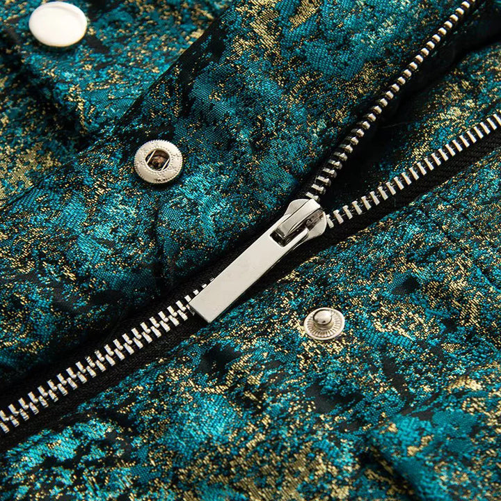 Women nan cropped boxy jacket with stand-up collar, snap button placket and patched breast flaps Mune Fashion
