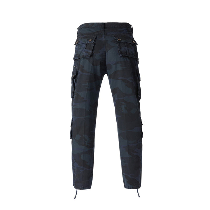 Men's cargo pants in camouflage military style with multiple pockets and adjustable ankle straps Mune Fashion