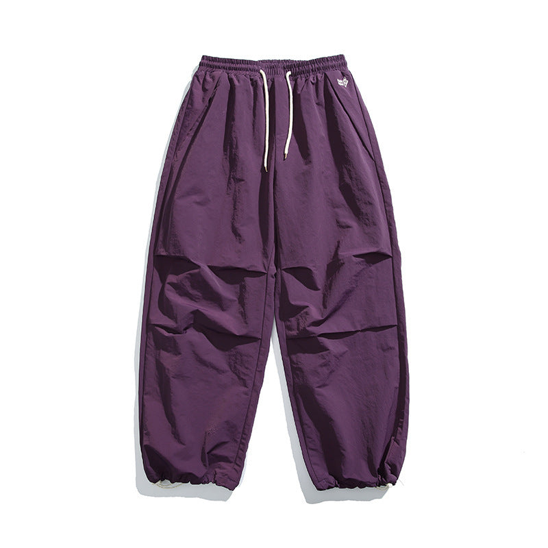 Men's Baggy Cargo Pants with elastic tunnel drawstring waistband, drawstring, and adjustable hem cuffs Mune Fashion