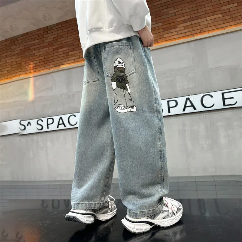 Unisex casual loose Denim pants with unique graphic Mune Fashion