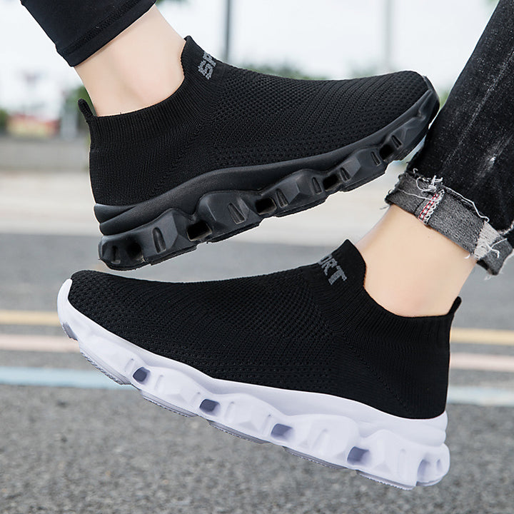 Unisex nan seamless knit slip-on with sock-like shaft and sculpted cushioning sole Mune Fashion