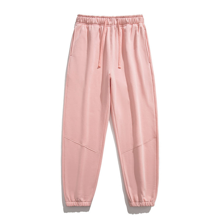 Men's fleece joggers with tapered cut, elastic drawstring waistband & knee panels Mune Fashion
