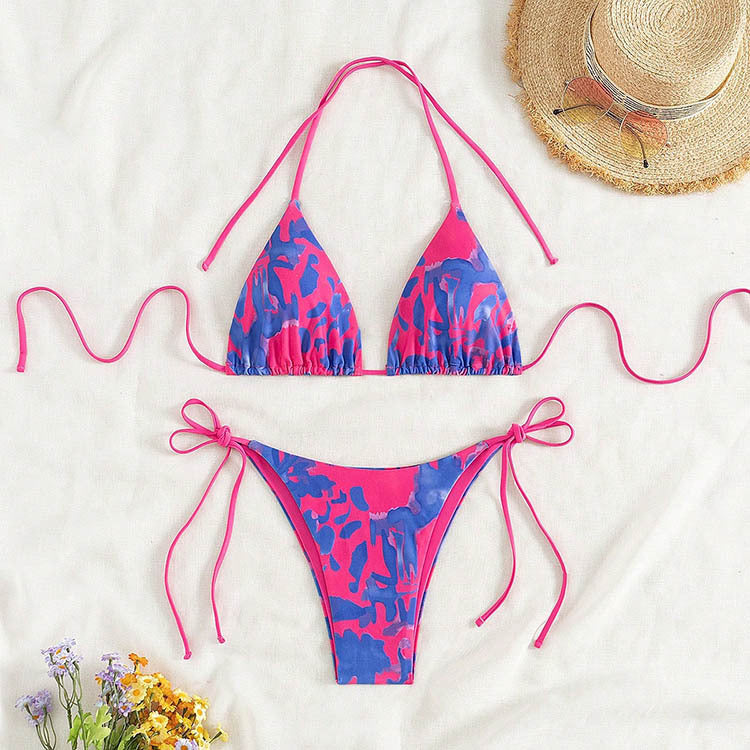 Women's Triangle Bikini with adjustable ties and sophisticated ruffle design Mune Fashion