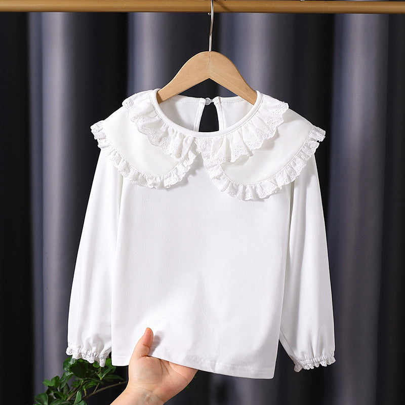 Girl's blouse with romantic ruffle hem Mune Fashion