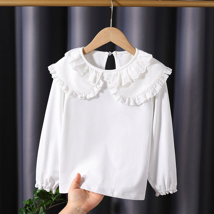 Girl's blouse with romantic ruffle hem Mune Fashion