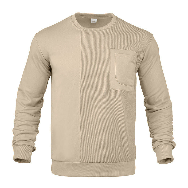Men's Structured Sweatshirt with Ribbed Panel and Chest Pocket Mune Fashion