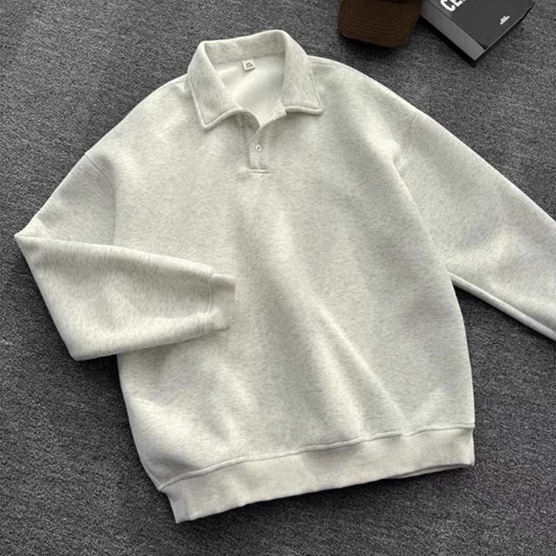 Men's polo shirt sweatshirt with shirt collar and oversized cut Mune Fashion