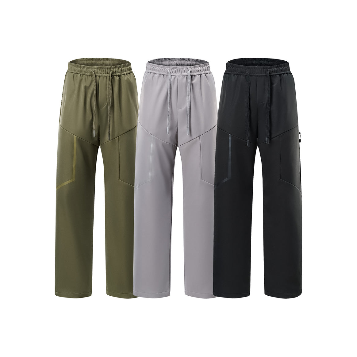 Herren Atmungsaktive Softshell-Cargo-Hose mit Tunnelzugbund, Zipper-Seitentasche und geradem Schnitt Mune Fashion