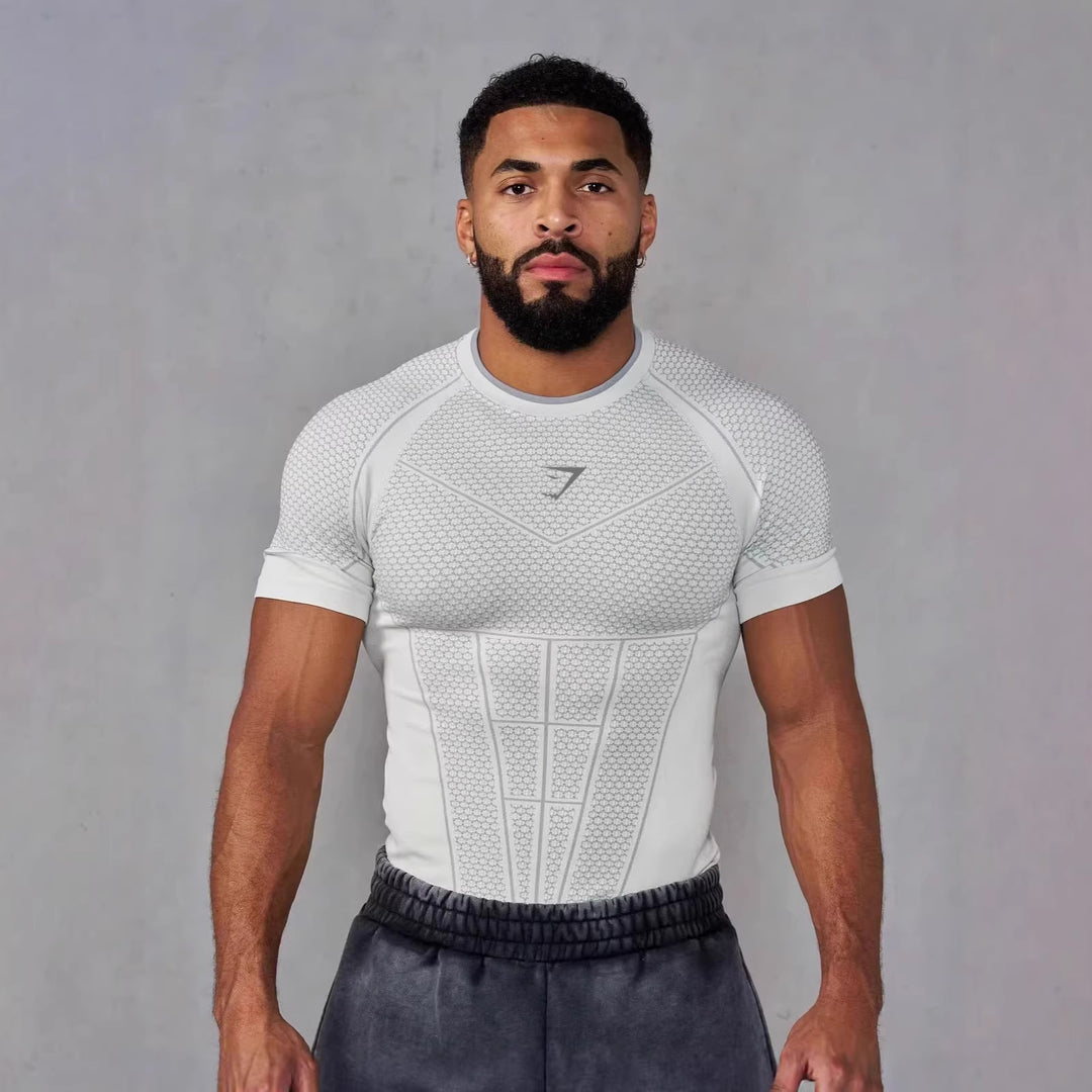 Men's muscle-shaping functional shirt with 3D structure and targeted compression zones Mune Fashion