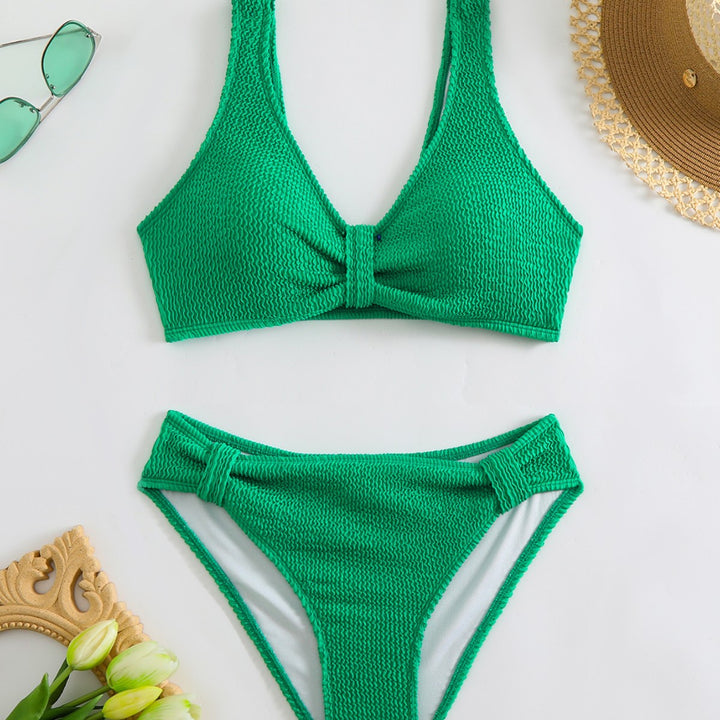 Ladies Two-Piece Bikini with Playful Wave Pattern Mune Fashion