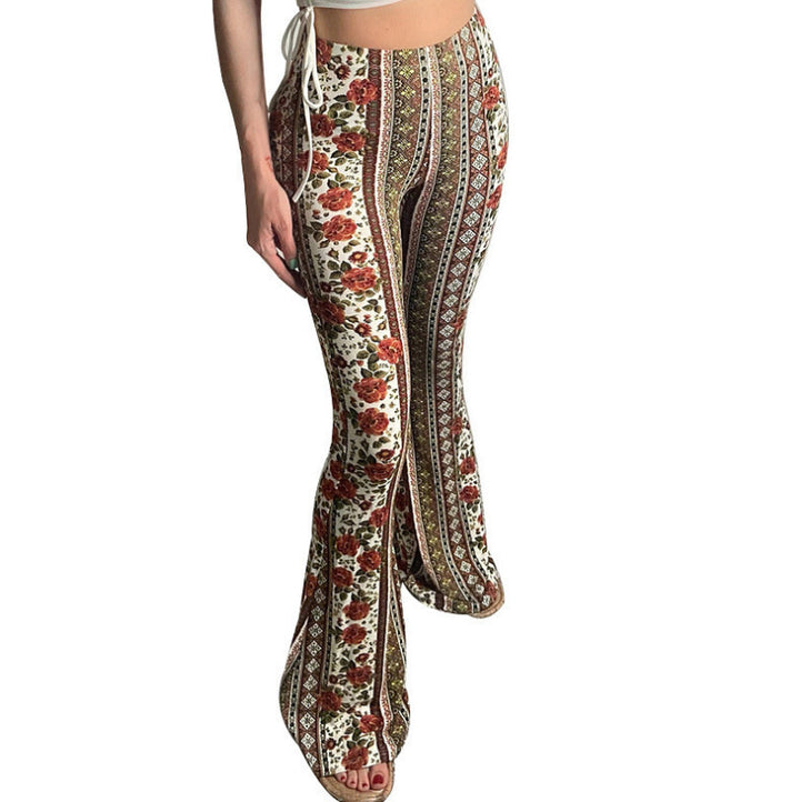 Women's flared floral print high waist trousers Mune Fashion
