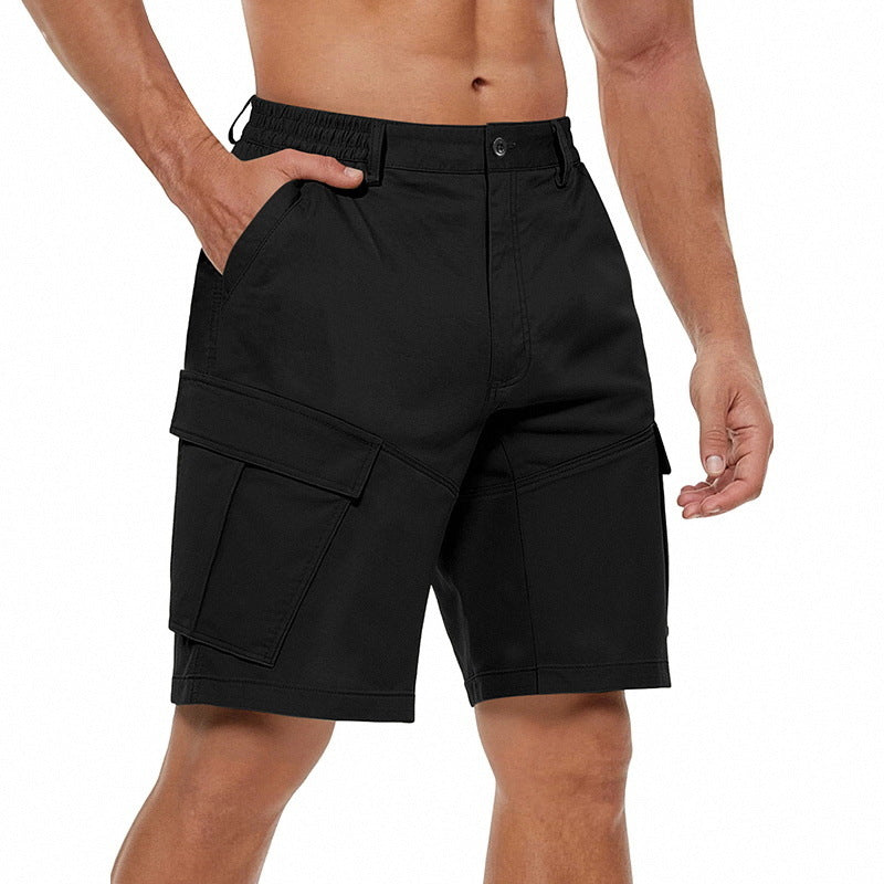 Men's button waistband Bermuda shorts with partially elastic back and applied flap pockets Mune Fashion