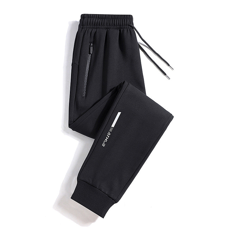 Men's Sporty Jogging Pants with Zipper Pocket, Drawstring, and Elastic Cuffs Mune Fashion