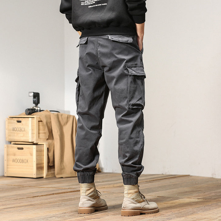 Men's military-inspired relaxed cargo joggers made of ripstop cotton with flap pockets Mune Fashion