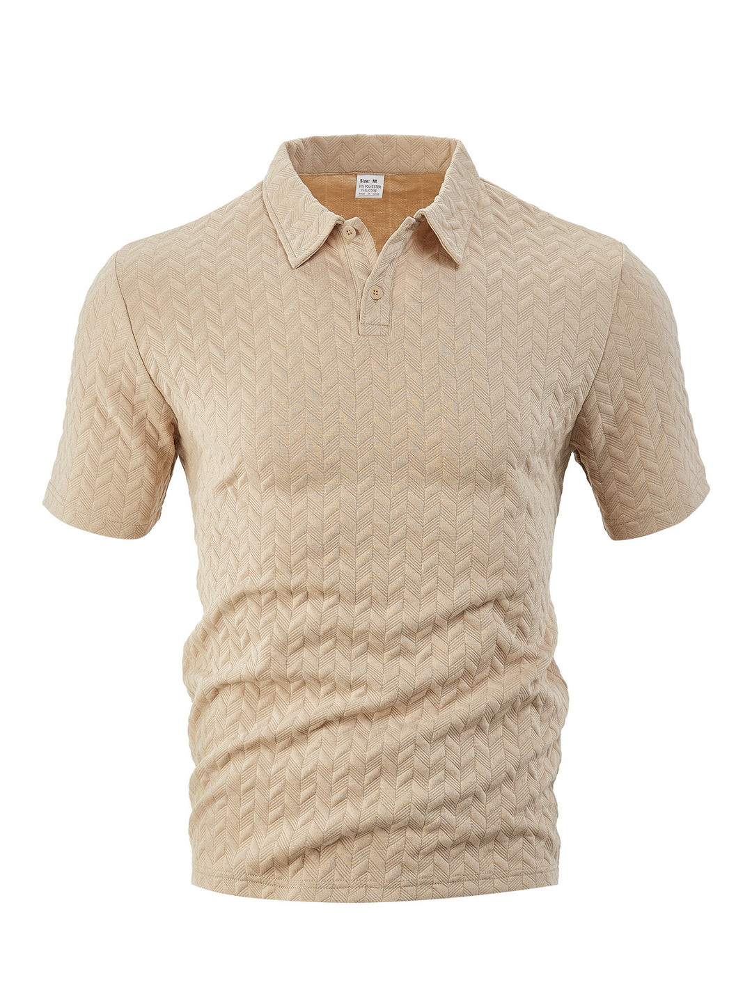 Men's structured short sleeve knit collar shirt with chevron pattern Mune Fashion