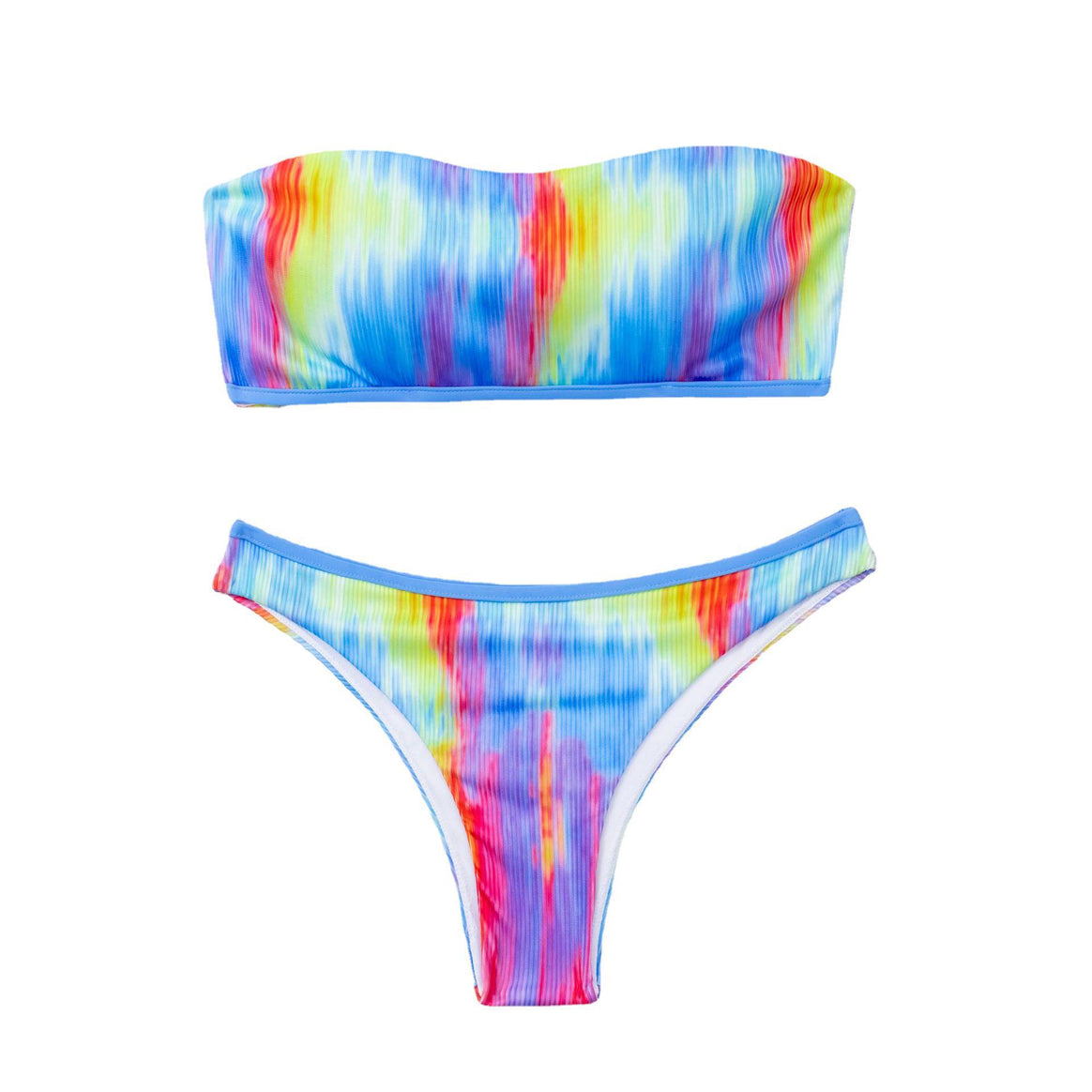 Women's Sporty Bikini with Colorful Wave Pattern Mune Fashion