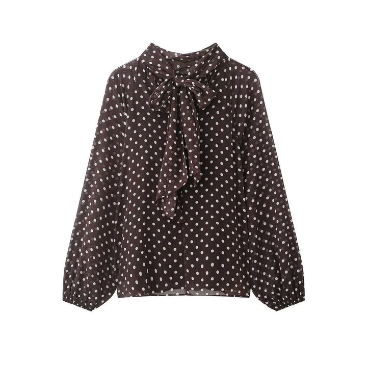 Women nan Chiffon blouse with bow collar and balloon sleeves Mune Fashion