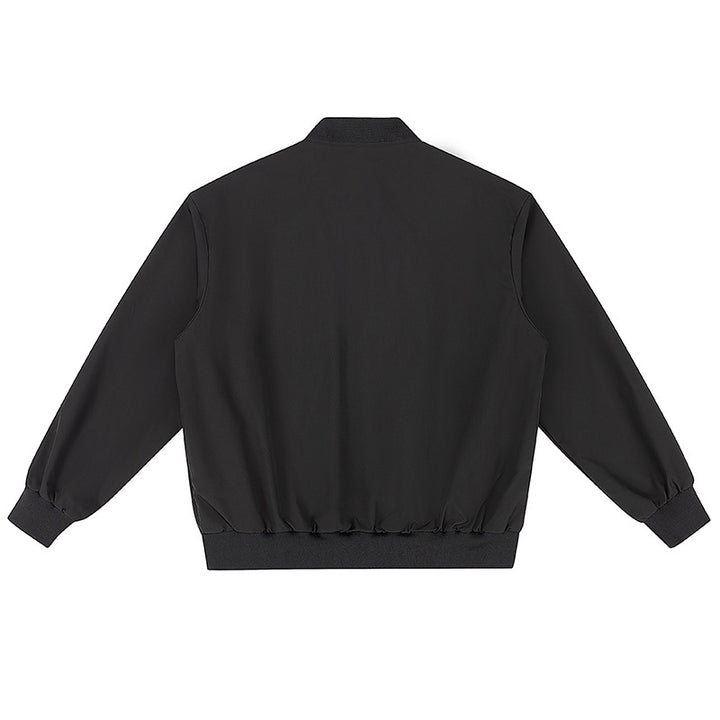 Women's Lightweight Bomber Jacket with Ribbed Hem, Snap Button Placket and Concealed Side Pockets Mune Fashion