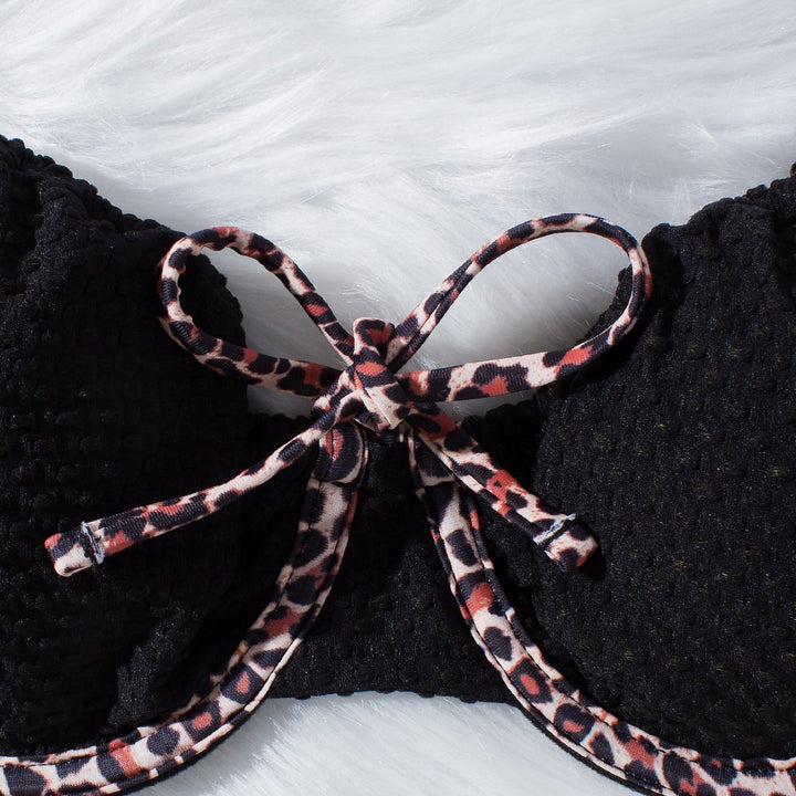 Women's Push-Up Bikini with Animal Accent Mune Fashion