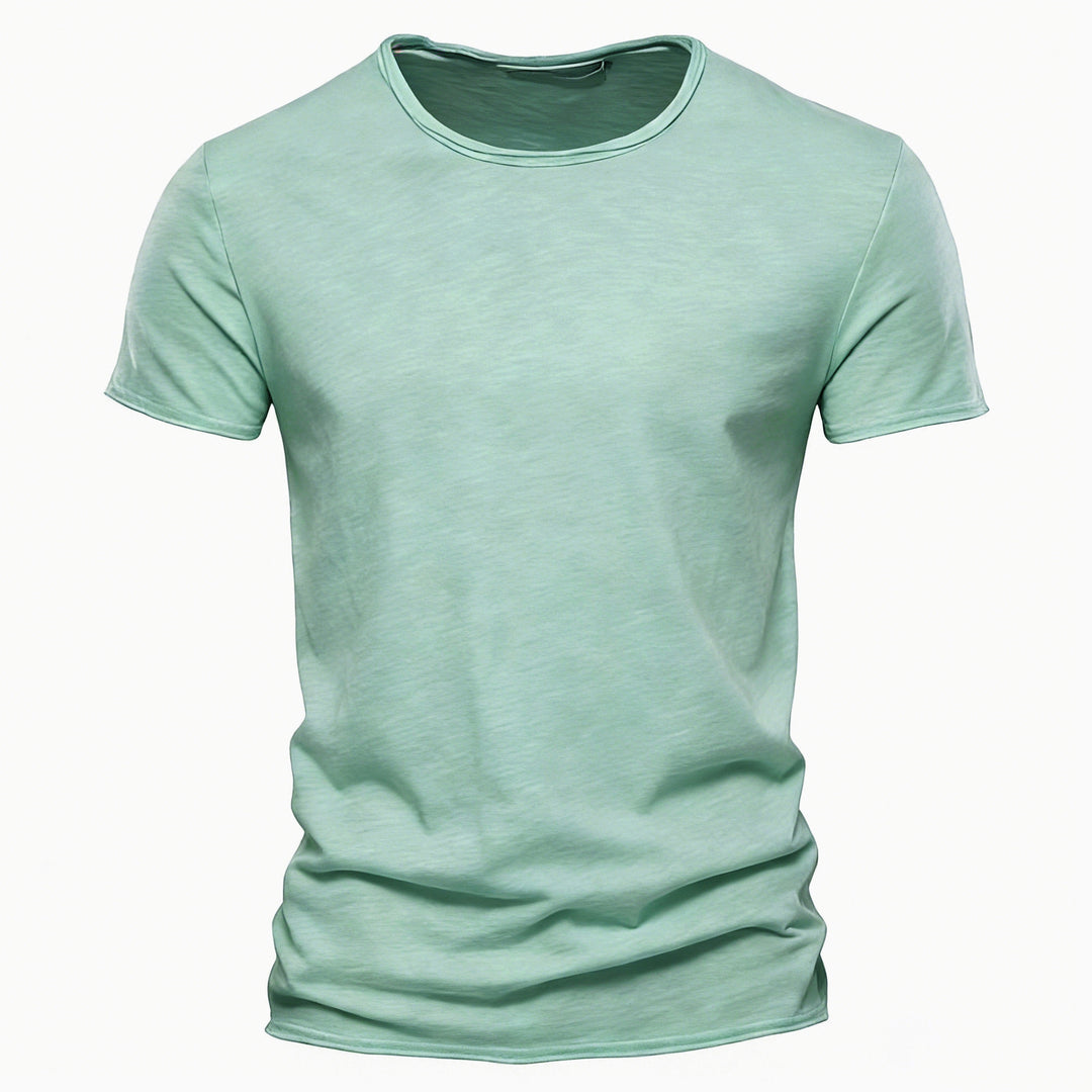 Men's lightweight cotton shirt with round neckline and slim fit Mune Fashion