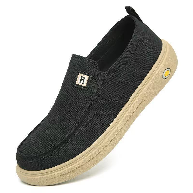 Men's Canvas Slip-On Casual Slippers with Ergonomic Comfort Platform Sole Mune Fashion