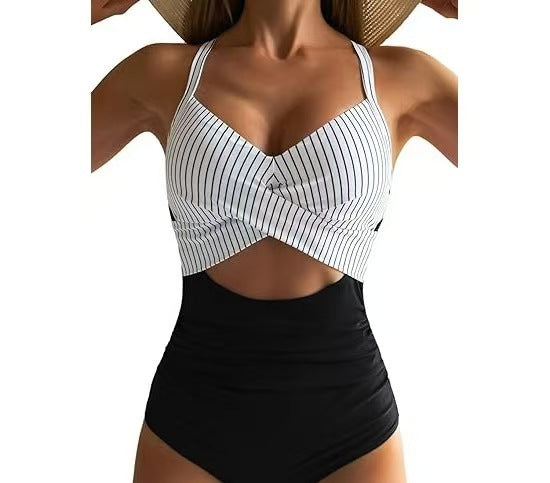Women's Cut-Out Swimsuit with Cross Strap Mune Fashion