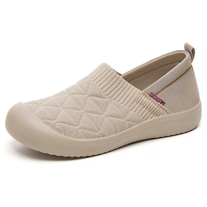 Ladies nan breathable knitted slip-on comfort half shoe with elastic shaft and shock-absorbing EVA sole Mune Fashion