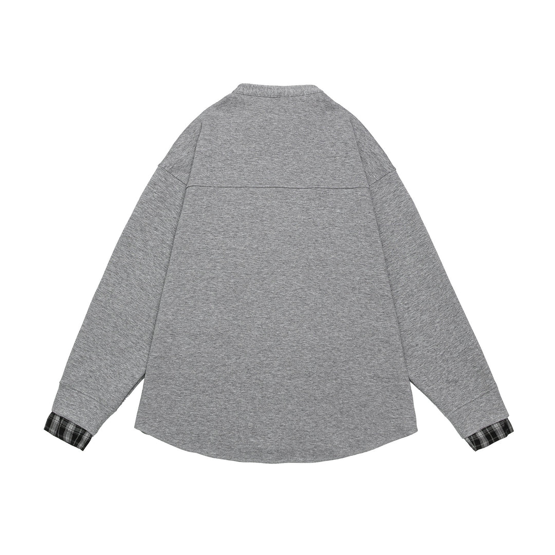 Unisex Oversized Sweat Jacket in Shirt Jacket Look with Stand-Up Collar Mune Fashion