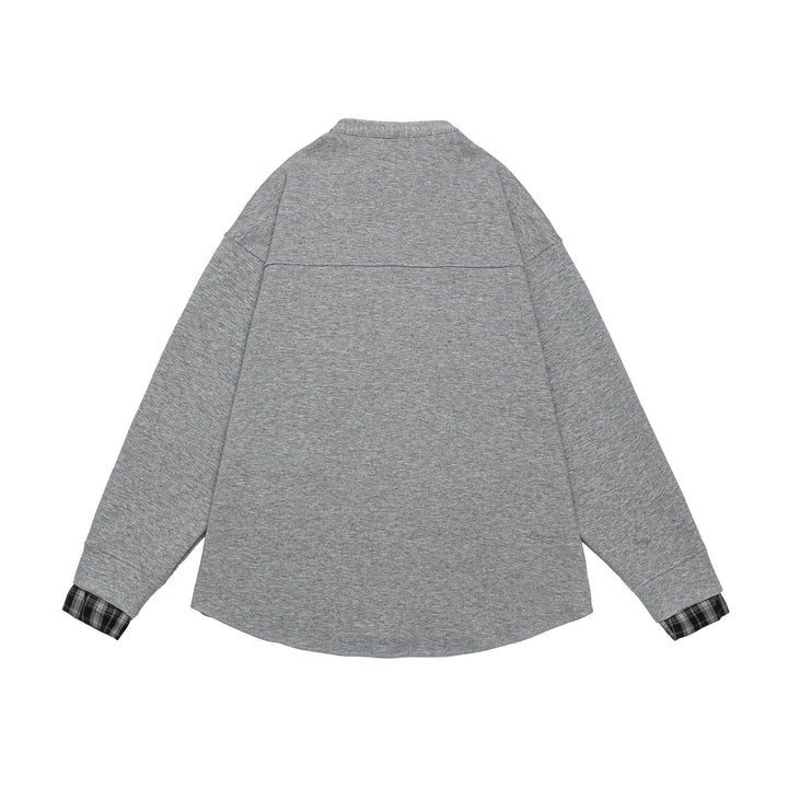 Unisex Oversized Sweat Jacket in Shirt Jacket Look with Stand-Up Collar Mune Fashion