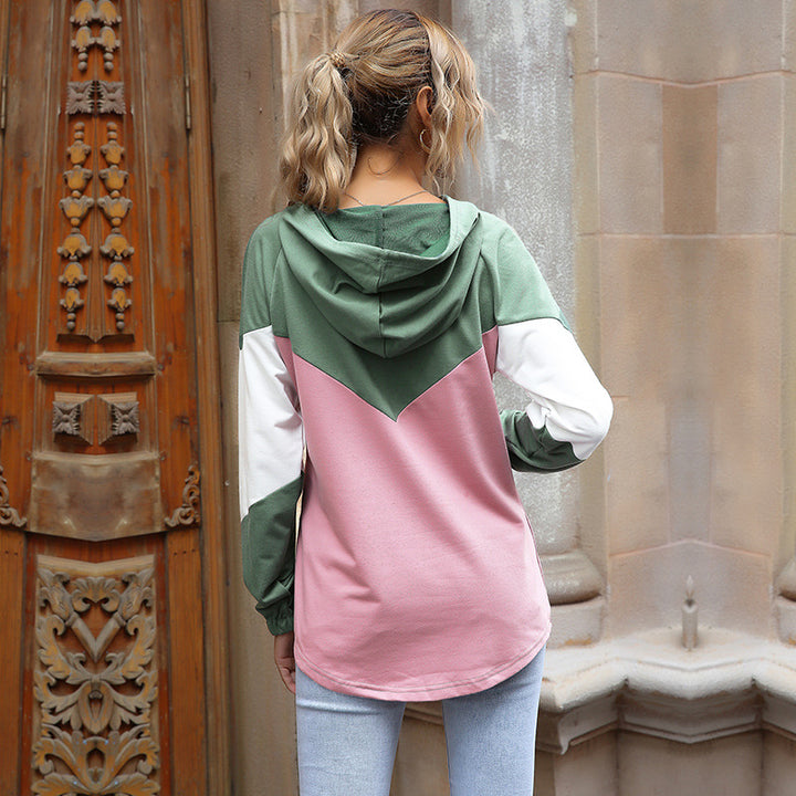Women's Oversize Hooded Sweatshirt with Raglan Sleeves and Rounded Hem Mune Fashion
