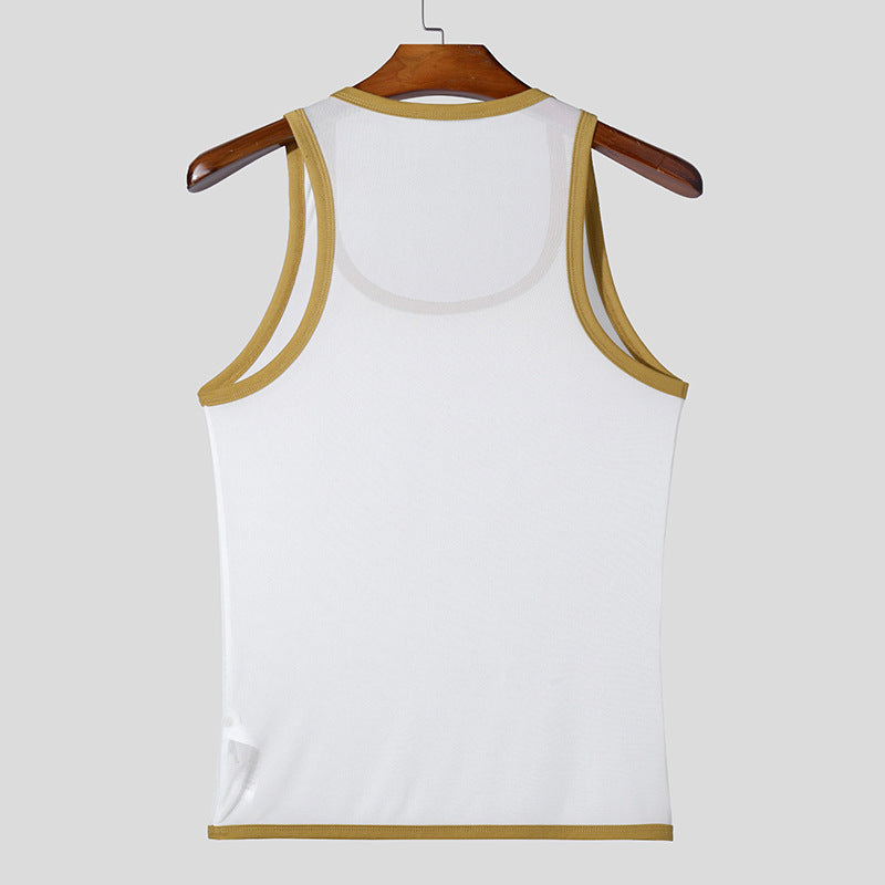 Men's ringer top made of fine cotton elastane with contrasting piping and slim fit Mune Fashion
