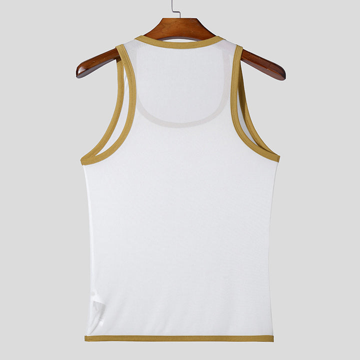 Men's ringer top made of fine cotton elastane with contrasting piping and slim fit Mune Fashion