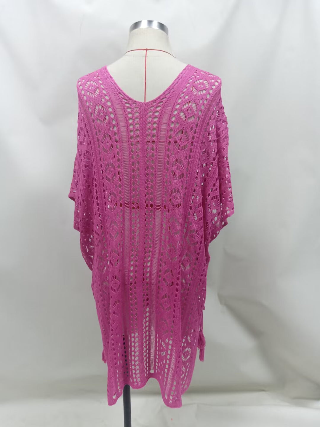 Women's crocheted beach cover-up with fringes Mune Fashion