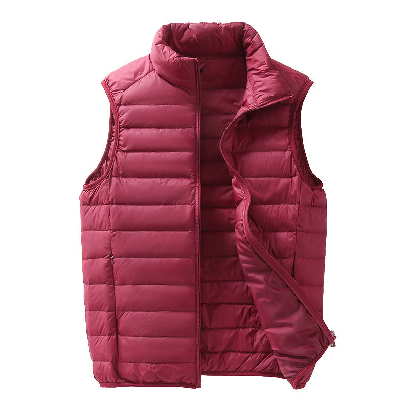 Women Lightweight Quilted Vest with Stand-up Collar and Wind-resistant Filling Mune Fashion